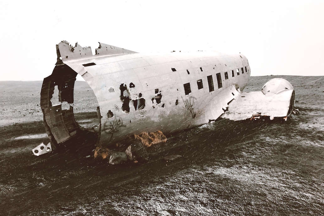 Photo de l&#039;avion craché en Islande