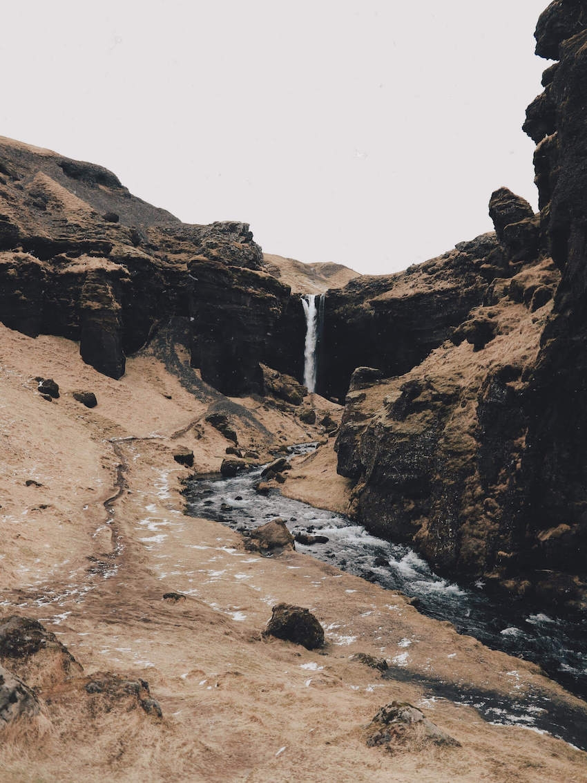 Paysage de cascade en Islande