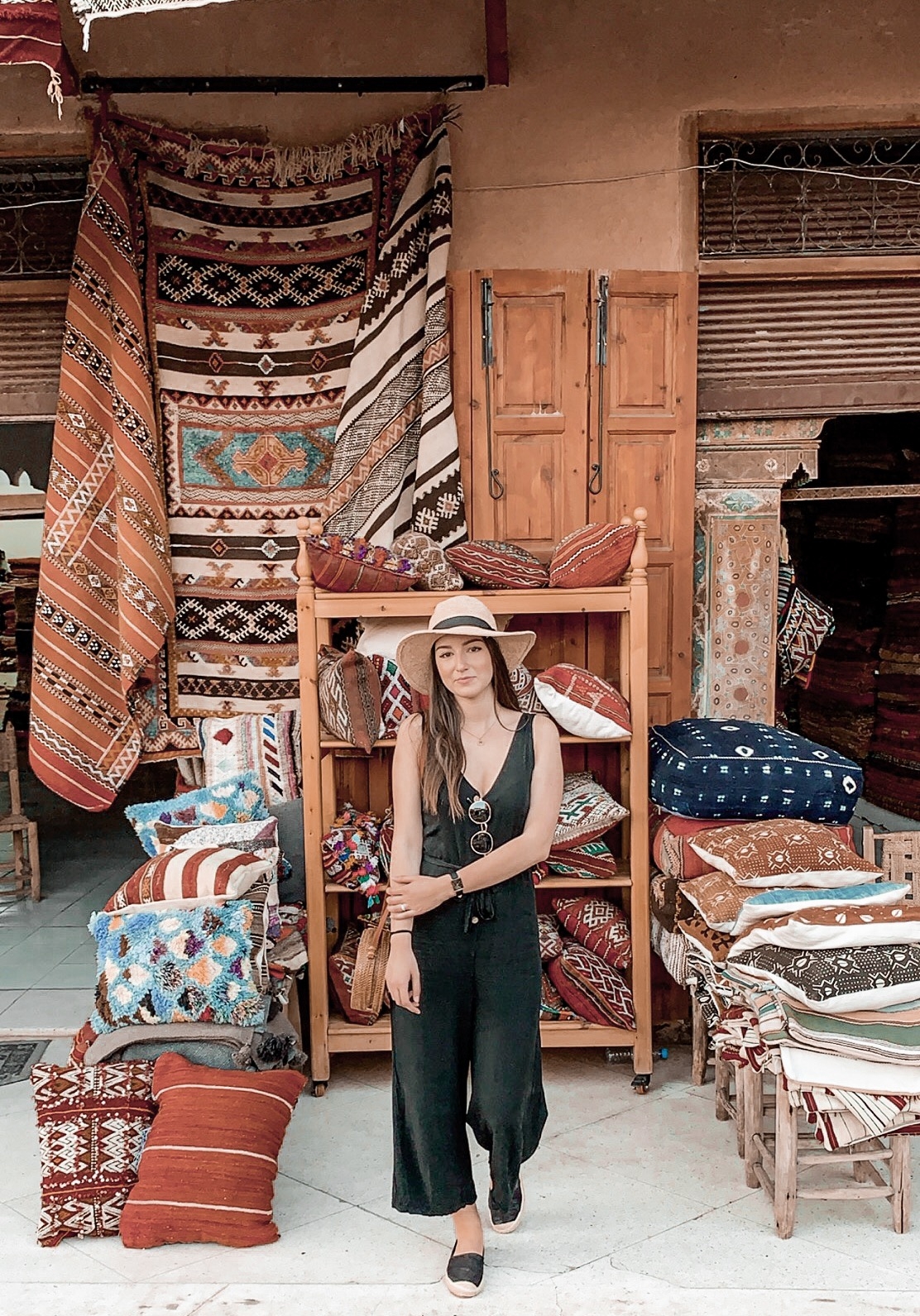 Souk de Marrakech au stand coussin
