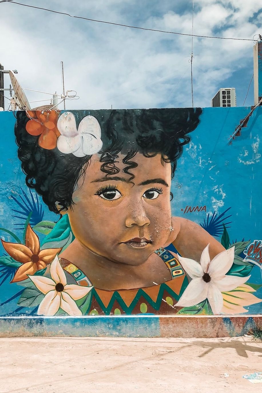 Street-art sur l&#039;île Holbox dans le Yucatan au Mexique